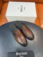 Berluti Black and brown calfskin Leather Shoes-Berluti Man Business Leather Shoes